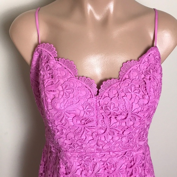 J Crew Guipure Spaghetti Strap Lace Dress Flamingo - Picture 3 of 9